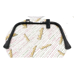 Béquille centrale pour VESPA 80 125 150 200 PX PE ARCOBALENO en métal Ø 22 mm, fournie avec embouts de renfort et patins peints en noir.