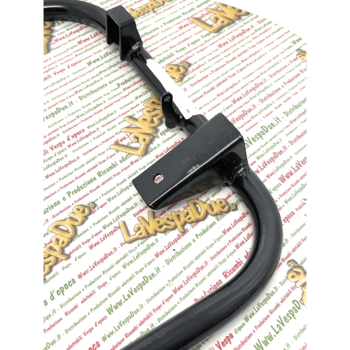Béquille centrale pour VESPA 80 125 150 200 PX PE ARCOBALENO en métal Ø 22 mm, fournie avec embouts de renfort et patins peints en noir.