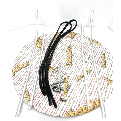 Komplettes Trittbrettleisten-Set für VESPA 50, 90 SS, V5SS1T, V9SS1T, 125, PRIMAVERA, ET3, VMA2T, VMB1T, inklusive Gummienden und -kappen, italienisches Produkt