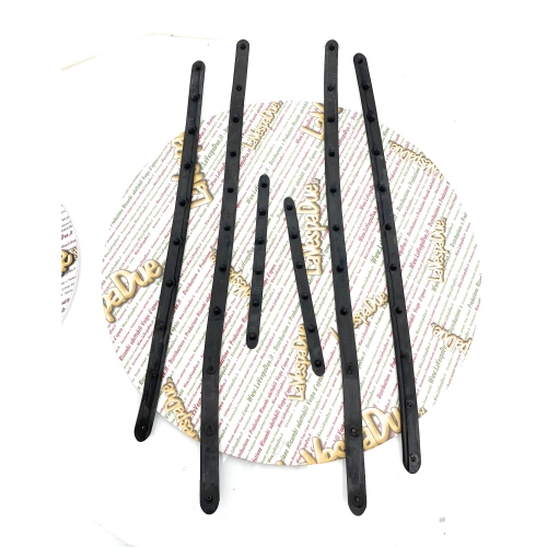 Set of 6 rubber strips for footboards for VESPA 50 N up to frame V5A1T > 25000 with 11 holes on the longest strip, Italian product
