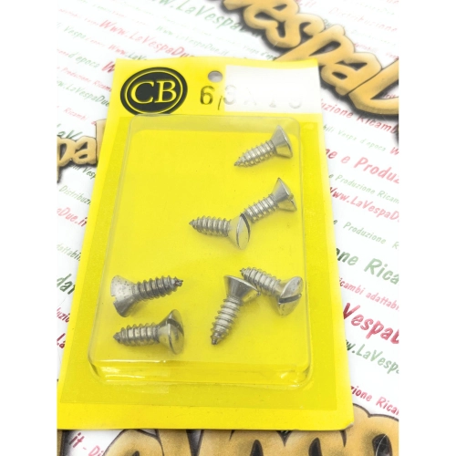 Packung mit 6,3 x 19 mm selbstschneidenden Schrauben für VESPA APE und LAMBRETTA, Schlitzkopf aus Edelstahl, verschiedene Anwendungen