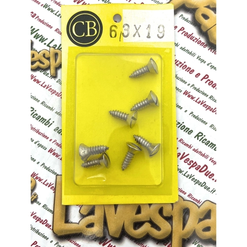 Packung mit 6,3 x 19 mm selbstschneidenden Schrauben für VESPA APE und LAMBRETTA, Schlitzkopf aus Edelstahl, verschiedene Anwendungen