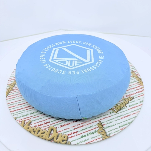 Spare wheel cover in light blue fabric for VESPA 50 80 90 125 150 160 180 200 PX SPECIAL ET3 GT GL SPRINT APE LAMBRETTA adaptable to 8" 9" 10" wheels in anti-scratch bi-elastic fabric, adherent protection sock wheel cover rim