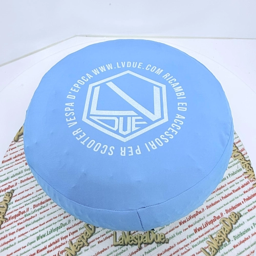 Spare wheel cover in light blue fabric for VESPA 50 80 90 125 150 160 180 200 PX SPECIAL ET3 GT GL SPRINT APE LAMBRETTA adaptable to 8" 9" 10" wheels in anti-scratch bi-elastic fabric, adherent protection sock wheel cover rim