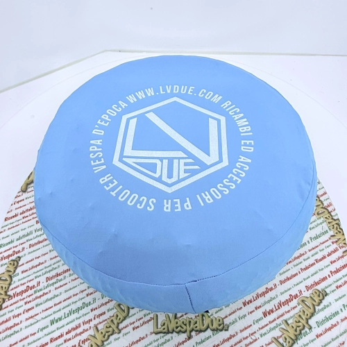 Spare wheel cover in light blue fabric for VESPA 50 80 90 125 150 160 180 200 PX SPECIAL ET3 GT GL SPRINT APE LAMBRETTA adaptable to 8" 9" 10" wheels in anti-scratch bi-elastic fabric, adherent protection sock wheel cover rim