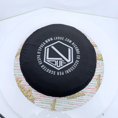 Spare wheel cover in black fabric for VESPA 50 80 90 125 150 160 180 200 PX SPECIAL ET3 GT GL SPRINT APE LAMBRETTA adaptable to 8" 9" 10" wheels in anti-scratch bi-elastic fabric, adherent protection sock wheel cover rim