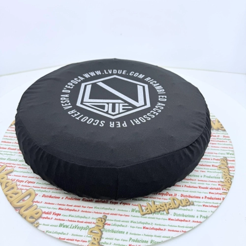 Spare wheel cover in black fabric for VESPA 50 80 90 125 150 160 180 200 PX SPECIAL ET3 GT GL SPRINT APE LAMBRETTA adaptable to 8" 9" 10" wheels in anti-scratch bi-elastic fabric, adherent protection sock wheel cover rim