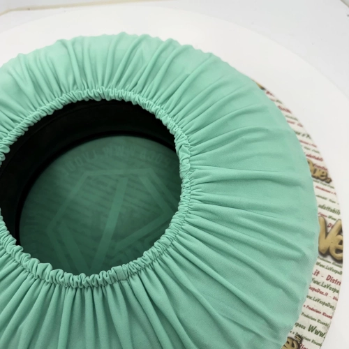 Spare wheel cover fabric WATER GREEN for VESPA 50 80 90 125 150 160 180 200 PX SPECIAL ET3 GT GL SPRINT APE LAMBRETTA adaptable to 8" 9" 10" wheels in bi-elastic anti-scratch fabric adherent protection sock wheel cover rim