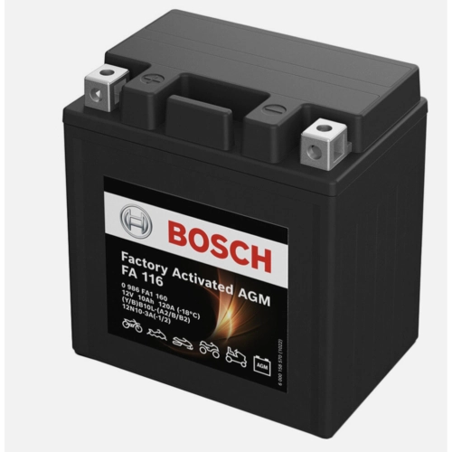Batterie AGM scellée BOSCH YB10L-B 12V FA116 12V 10Ah prête à l'emploi pour VESPA 125 150 200 300 250 BEVERLY LIBERTY