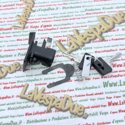 Black top box lock for VESPA PX 125 150 200 ARCOBALENO disc brake complete with spring and plate