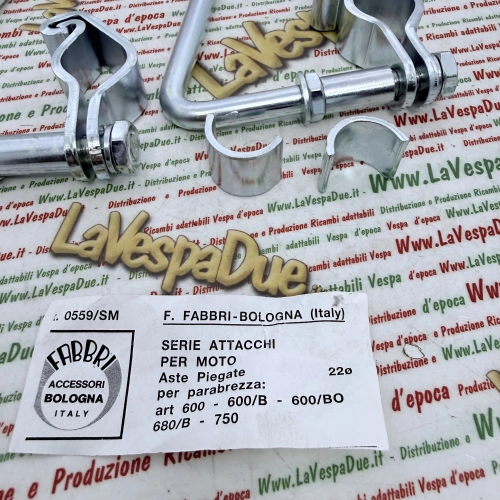 Supports de pare-brise pour guidon tubulaire de moto Vespa Lambretta Ciao, phare bas, VM VN VL 98 125 150, FABBRI 0559/SM