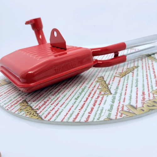 Roter Auspuff, passend für Abarth 125 150 VNA VNB VBA VBB SUPER VN1CT VB1CT, 8-Zoll-Rad mit doppeltem Chromauspuffrohr