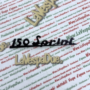 Rear lettering plate in midnight blue for VESPA 150 SPRINT VLB1T in anodized aluminum with 4 fixing pins, distance between centers 39 32 40 mm, Italian product