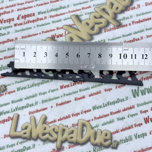 Rear lettering plate in midnight blue for VESPA 150 SPRINT VLB1T in anodized aluminum with 4 fixing pins, distance between centers 39 32 40 mm, Italian product