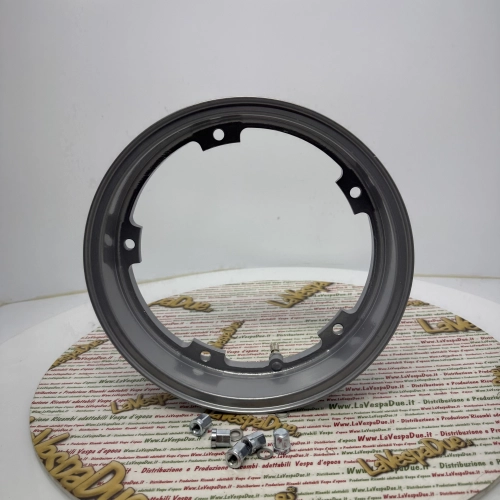 Metallisch graue Tubeless-Felge, Daisy-Modell, für VESPA 50 125 150 200 SPECIAL PRIMAVERAS ET3 ELESTART PX PE SPRINT T5 etc....