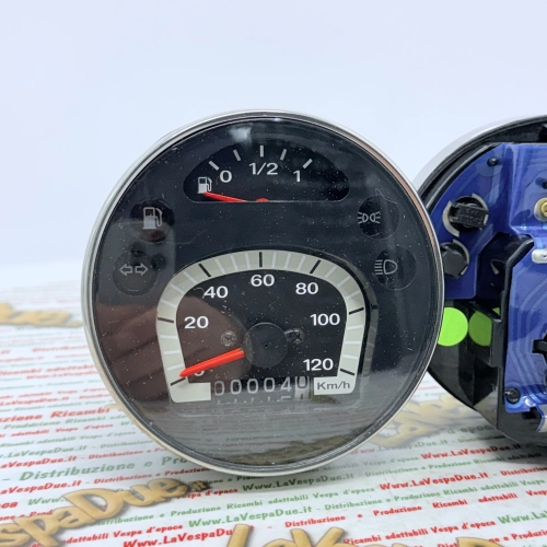 Kilometerzähler VESPA PX PE MY MILLENNIUM 125 150 200 120 km/h Adapter ro 583074 Schwarzer Regenbogen mit Chromrahmen