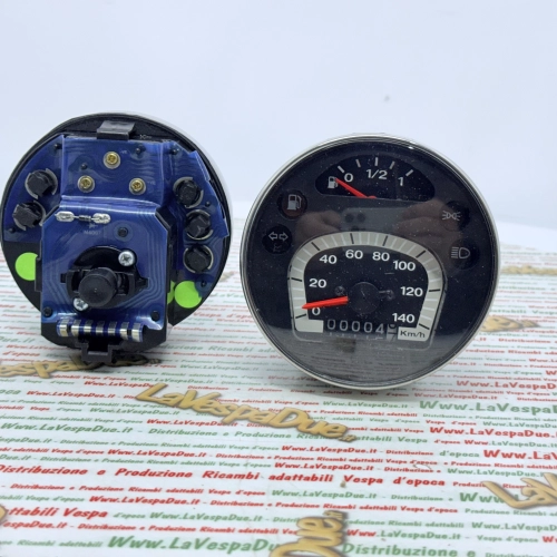 Compteur kilométrique VESPA PX PE MY MILLENNIUM 125 150 200 140 km/h adaptateur ro 583074 Noir arc-en-ciel avec cadre chromé