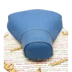 Short front triangular saddle in blue jeans with studs for VESPA 125 150 PX SPRINT GL GTR TS VBB VBA VNB VNA