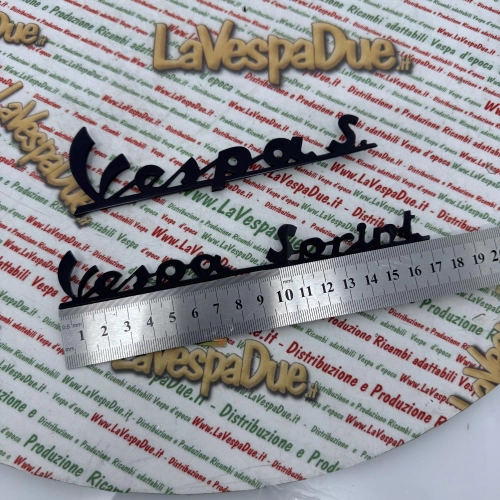 Jeu de 2 plaques d'immatriculation bleu nuit pour VESPA 150 SPRINT VLB1T 52001> VLB2T 50001> en aluminium anodisé, avant et arrière, produit italien