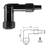 Spark plug cap LB05F with resistor for VESPA APE LAMBRETTA CIAO