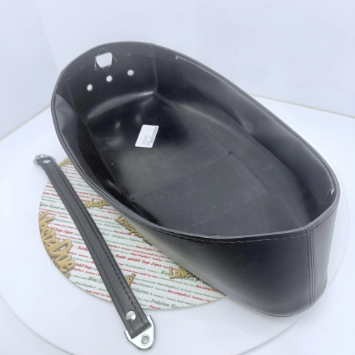 Funda de asiento azul oscuro sin cuadros, tipo rígido con protección interna de goma para VESPA PX PE 125 150 200 primera serie.