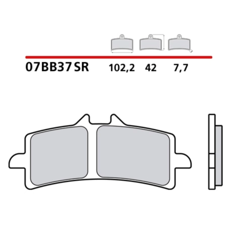 BRAKE PADS BREMBO Aprilia Ducati Kawasaki Honda KTM Motoguzzi 07BB37SR SR Compound - Sinter Race