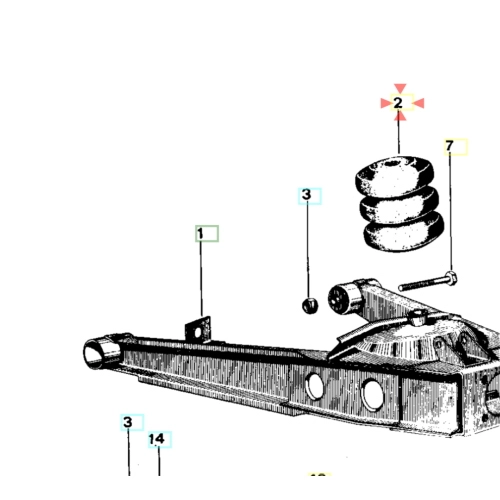Rear swing arm buffer PIAGGIO APE 220 CAR P2 P3 MP P501 P601 P 501 601 ro 107349 AF3T MPR2 M2 V2 rear shock absorber