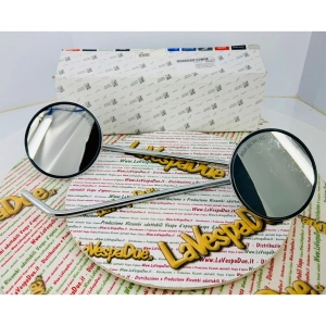 Paire de rétroviseurs chromés pour VESPA PX PE MY 125 150 200 d'origine PIAGGIO, droit et gauche, avec tige sans filetage, pour modèles à partir de 1998, référence CM028003