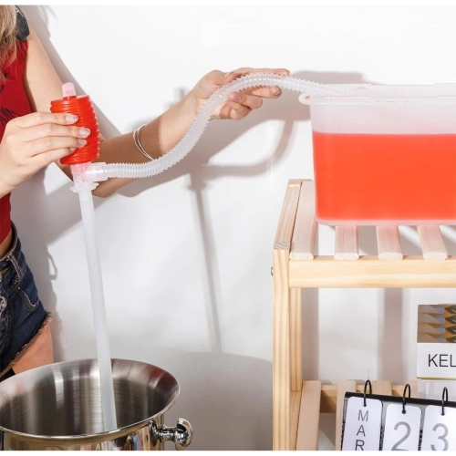Bomba manual para la aspiración y transferencia de líquidos como gasolina, aceite, agua y anticongelante, para la eliminación segura de fluidos nocivos de los radiadores y depósitos de combustible de vehículos VESPA, APE y LAMBRETTA.