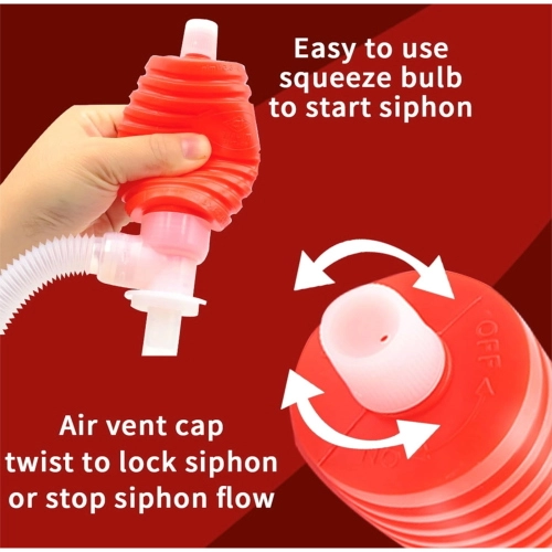 Bomba manual para la aspiración y transferencia de líquidos como gasolina, aceite, agua y anticongelante, para la eliminación segura de fluidos nocivos de los radiadores y depósitos de combustible de vehículos VESPA, APE y LAMBRETTA.