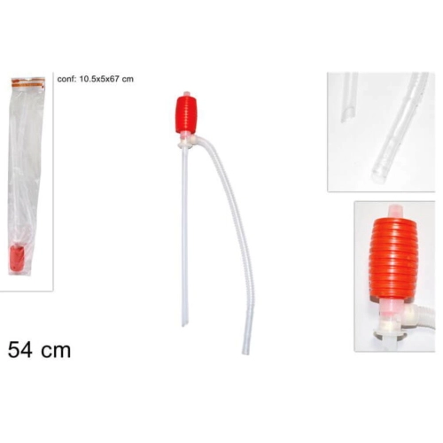 Bomba manual para la aspiración y transferencia de líquidos como gasolina, aceite, agua y anticongelante, para la eliminación segura de fluidos nocivos de los radiadores y depósitos de combustible de vehículos VESPA, APE y LAMBRETTA.