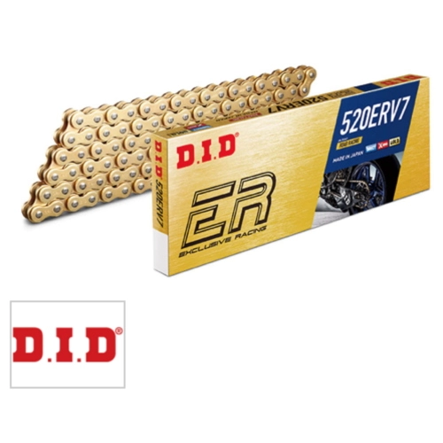 CATENA DID 520ERV7 Gold & Gold 116 maglie giunto a rivetto ZJ DUCATI APRILIA HONDA YAMAHA BMW PANIGALE CBR RSV4