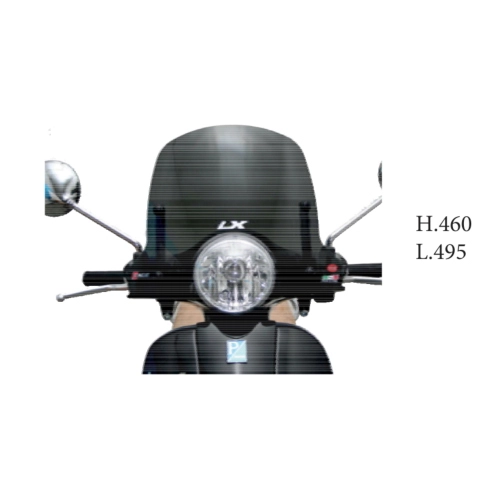 Mini paravento cupolino fumè "NEW DESIGN" basso per VESPA 50 125 150 LX completo di staffe