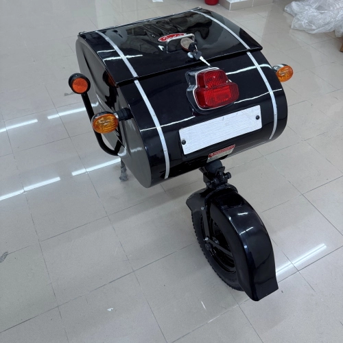 White painted trailer trolley to be applied to the rear part adaptable to VESPA LAMBRETTA to all scooters or motorcycles scooter trailer type PAV