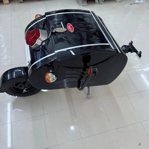 White painted trailer trolley to be applied to the rear part adaptable to VESPA LAMBRETTA to all scooters or motorcycles scooter trailer type PAV
